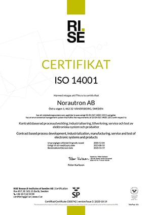 2020_Certifikat 14001 Norautron AB1024_1